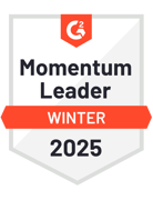 G2社による2023年秋のレポートで「Momentum Leader」を獲得したことを示すバッジ