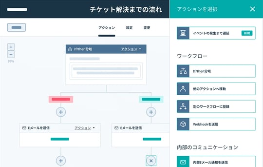 HubSpotアプリのシーケンス画面