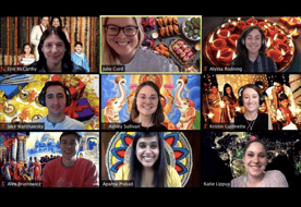 Zoomでディワリ（インドの新年のお祝い）に参加するHubSpotの従業員たち