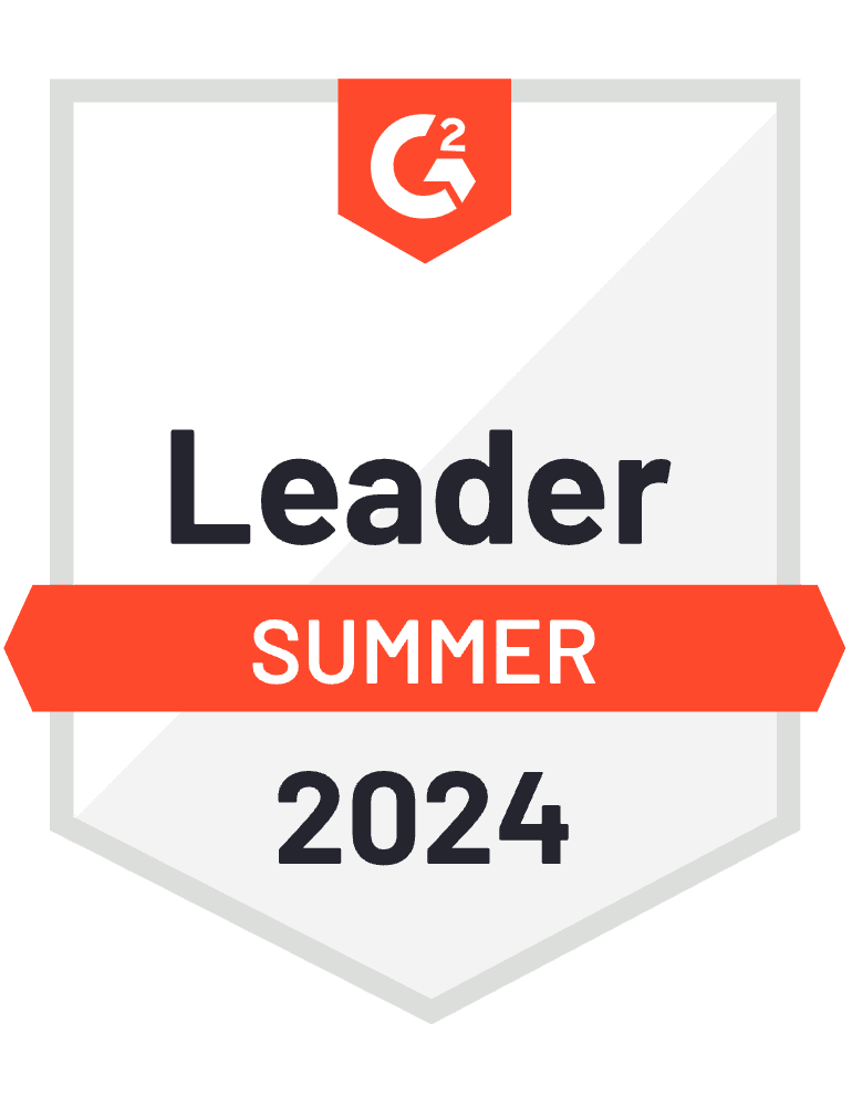 G2社による2023年夏のレポートで「Leader」を獲得したことを示すバッジ